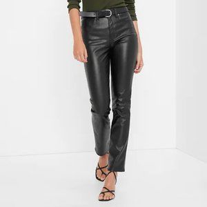 High Rise Black Leather Pants